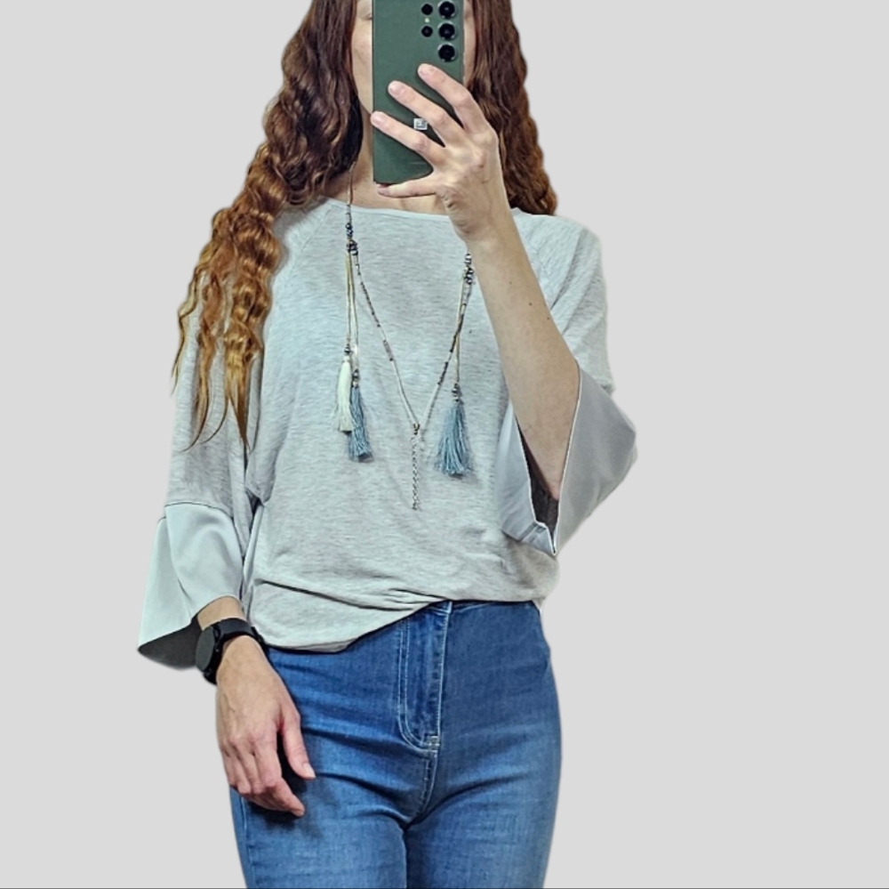 Express top cotton front satin back XS